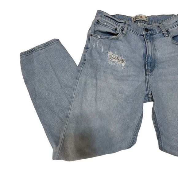 Abercrombie & Fitch Blue Straight Leg Jeans Distressed Vintage - Picture 10 of 10
